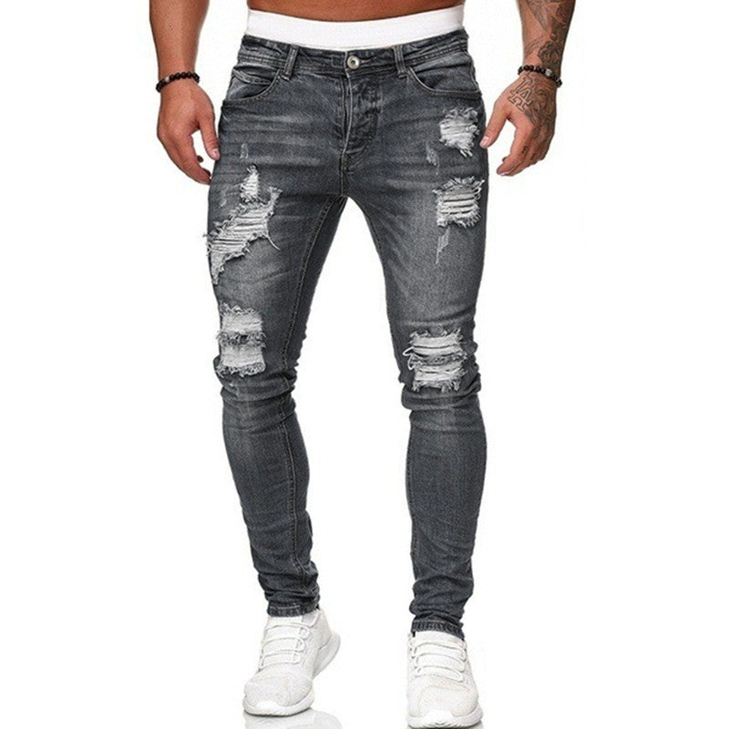 Men's Ripped Stretch Skinny Distressed Jeans