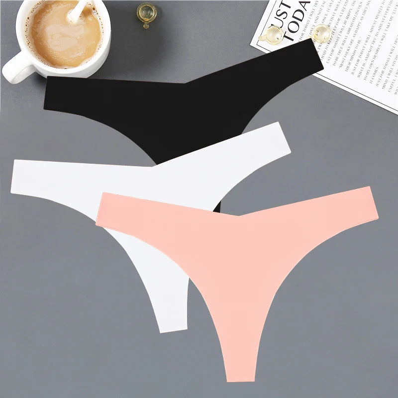Women's Seamless V-Shaped Thong - Low Waist Soft Underwear