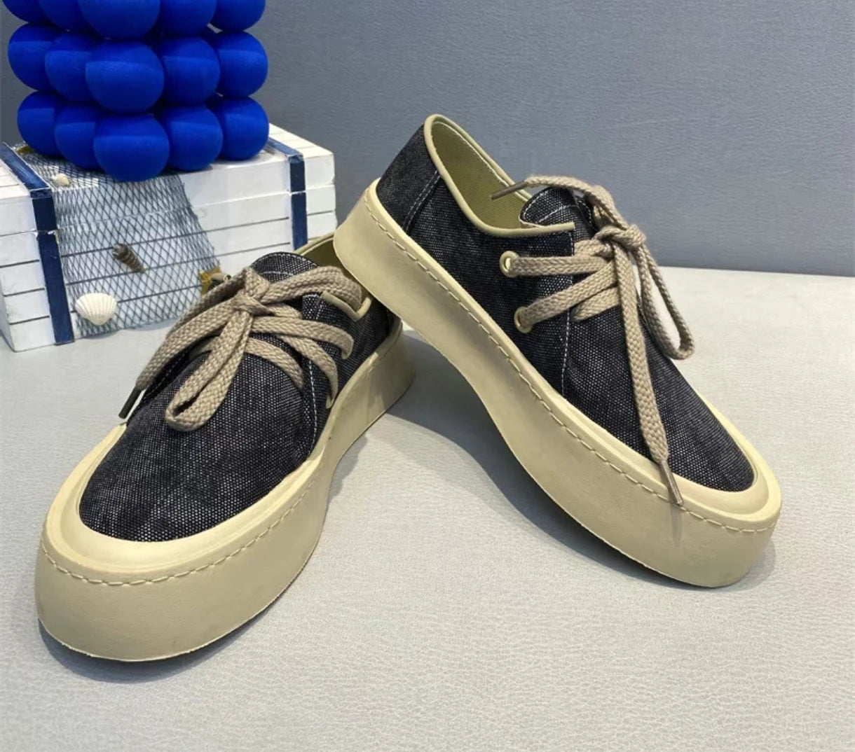 Men's Platform Suede Lace Up Shoes
