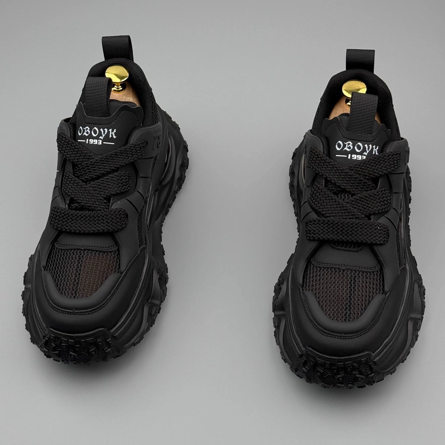 Men's Platform Sneakers - Breathable Lace-Up Tennis Sports Shoes