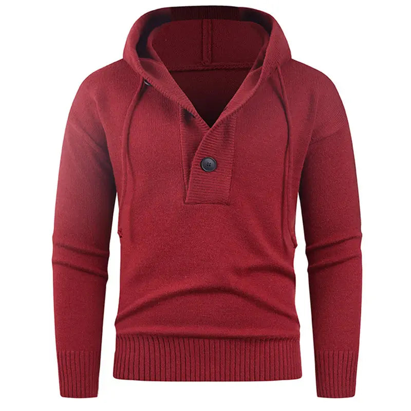 Men's Knitted Hooded Pullover Sweater