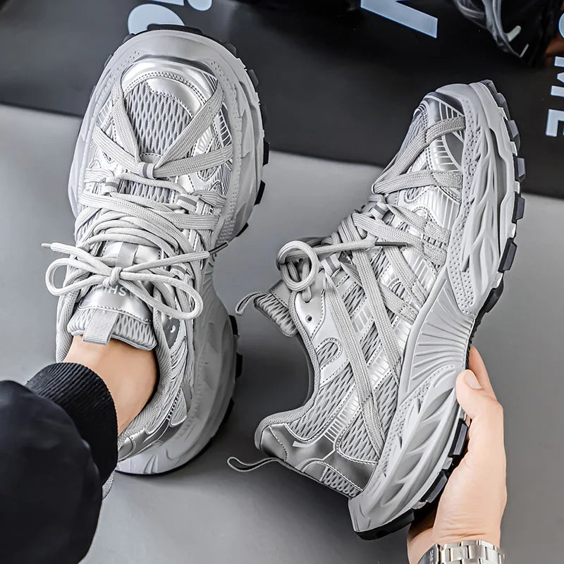 Men's Platform Strap Design Sneakers - High-Quality Sports Shoes