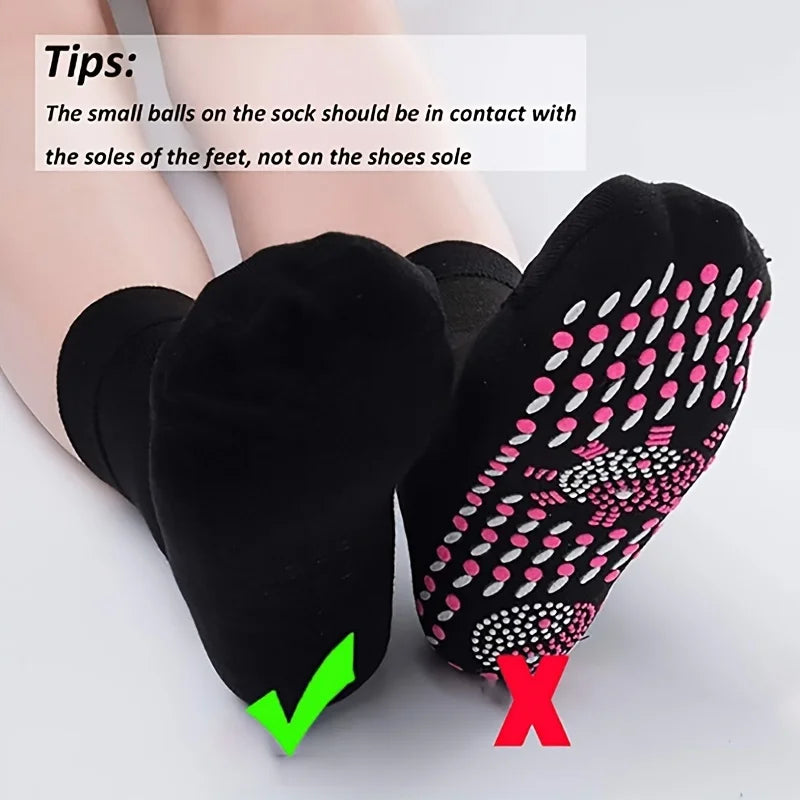 4Pairs Tourmaline Self-Heating Socks - Thermal Health Care Short Magnetic Therapy Sock