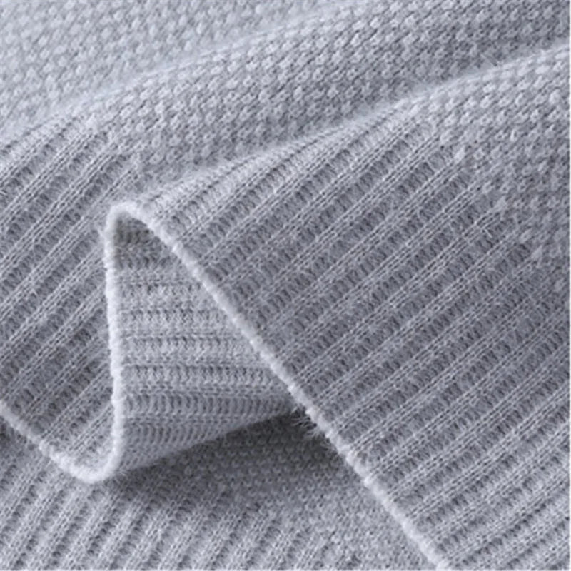 Men's Half-Zip Mock Neck Sweater - Casual Warm Knit Pullover for Autumn Winter