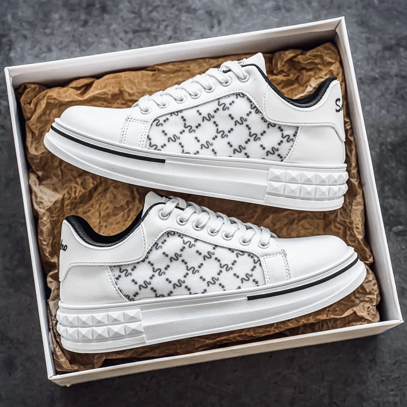 Men's Platform Skateboard Vulcanized Sneakers - Breathable Running Tennis Shoes