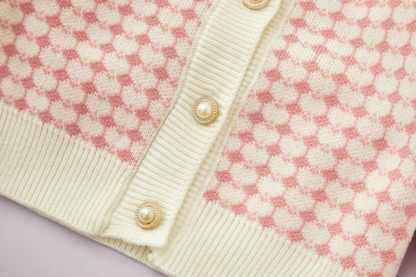 Girls Winter Knitted Cardigan & Skirt Set – Checkered Plaid