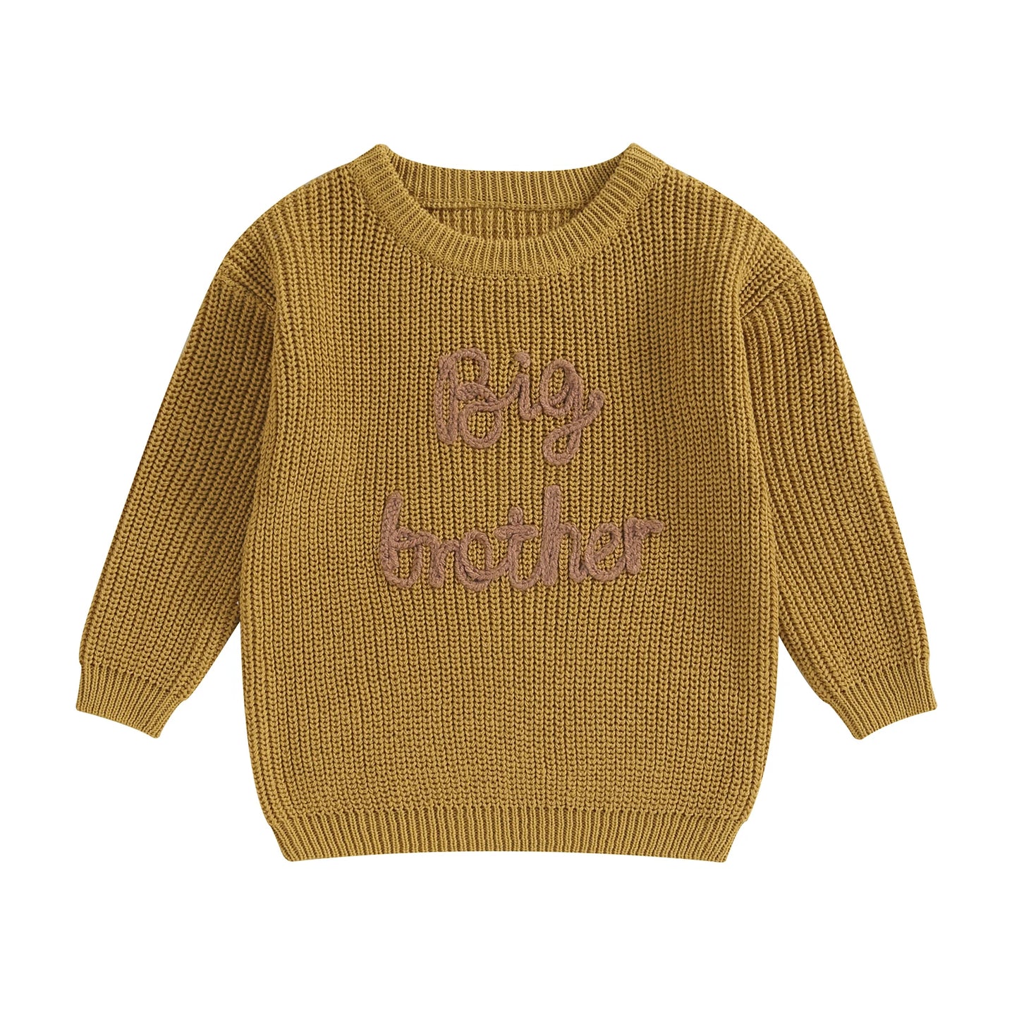 0-5Y Toddler Kids Boys Autumn Winter Sweater Long Sleeve Letter Embroidery Pullover Knitwear