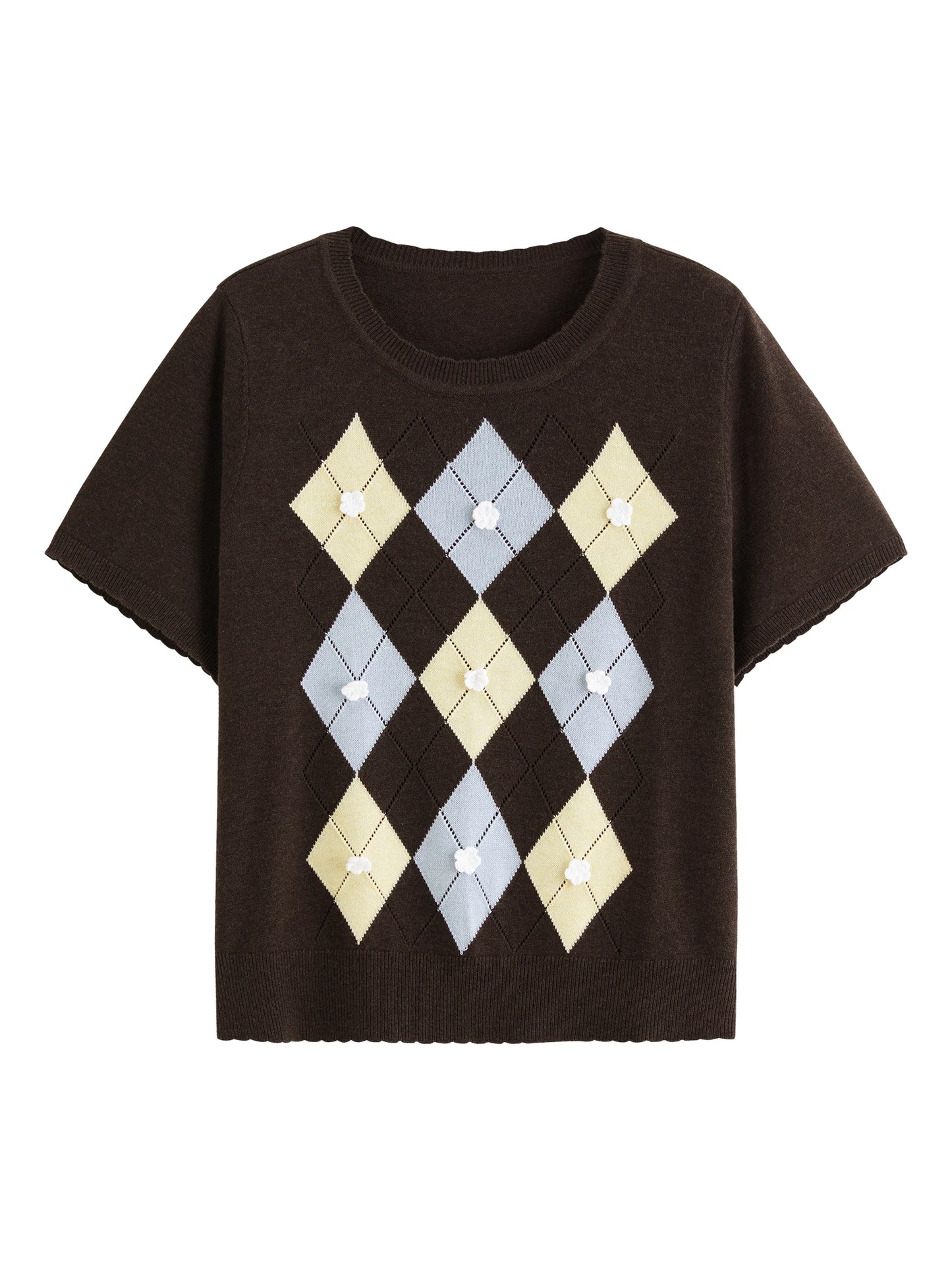 Women's Autumn Clothing Set - Long Sleeve Shirt & A-Line Skirt with V-Neck Top