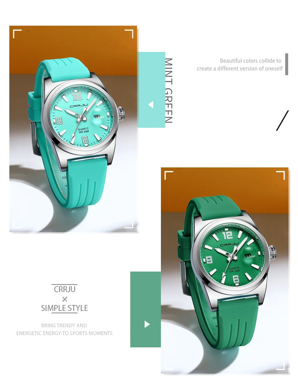 Casual Quartz Wristwatch - Waterproof Sport Watch with Silicone Strap & Luminous Display