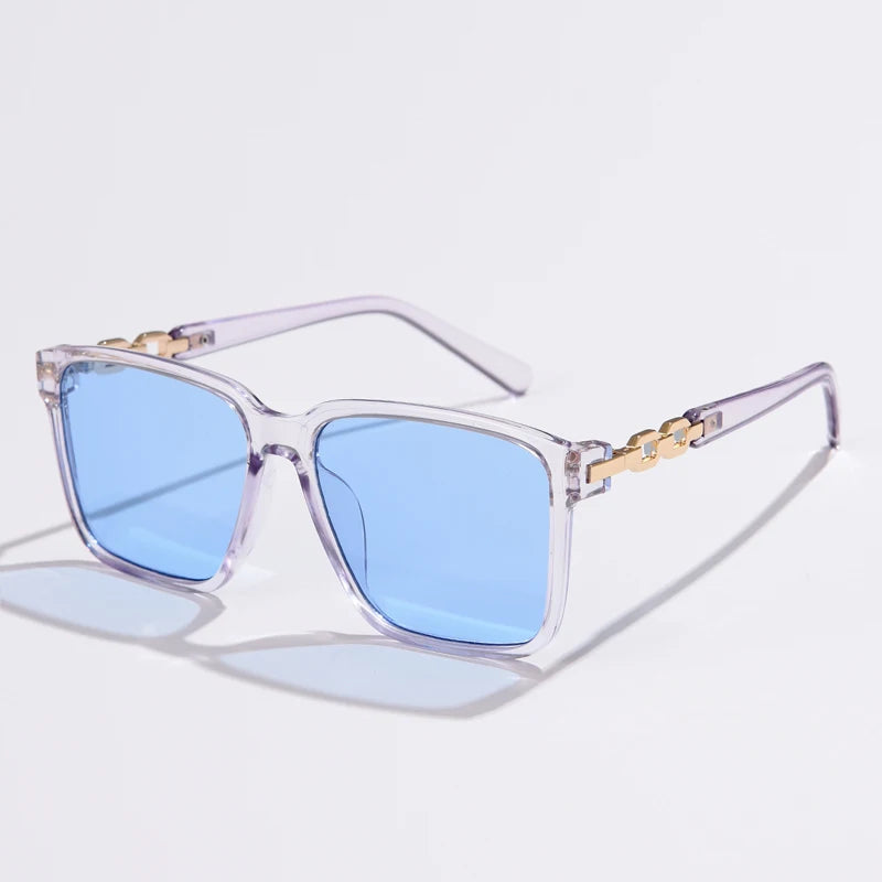 Pink Square Sunglasses - Small Full Frame Gradient Lens Vintage UV400 Women's Eyewear