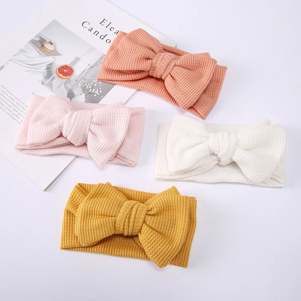 Infant Baby Girl Bow Headband Cute Stretch Bowknot Sweat Hair Bands Clothing Accessories