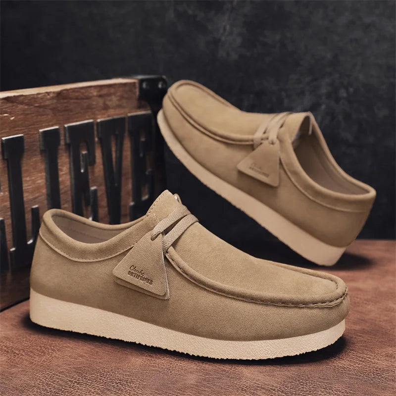 Men's Casual Suede Slip On Comfortable  Platform British Shoes