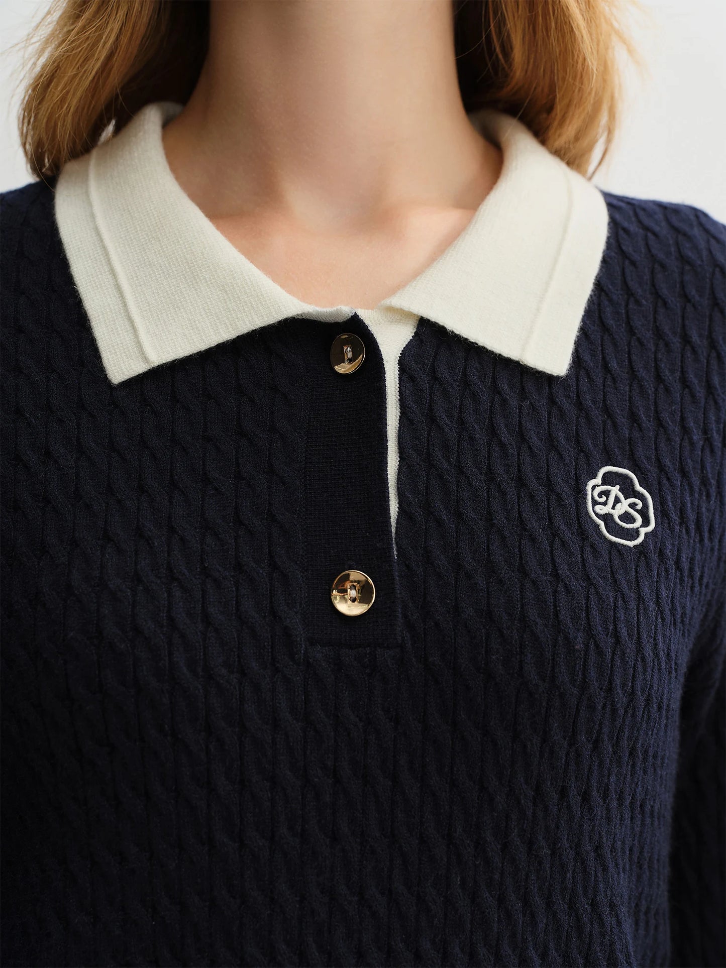 Ribbed Knit Polo Top - Relaxed Fit Collared Pullover