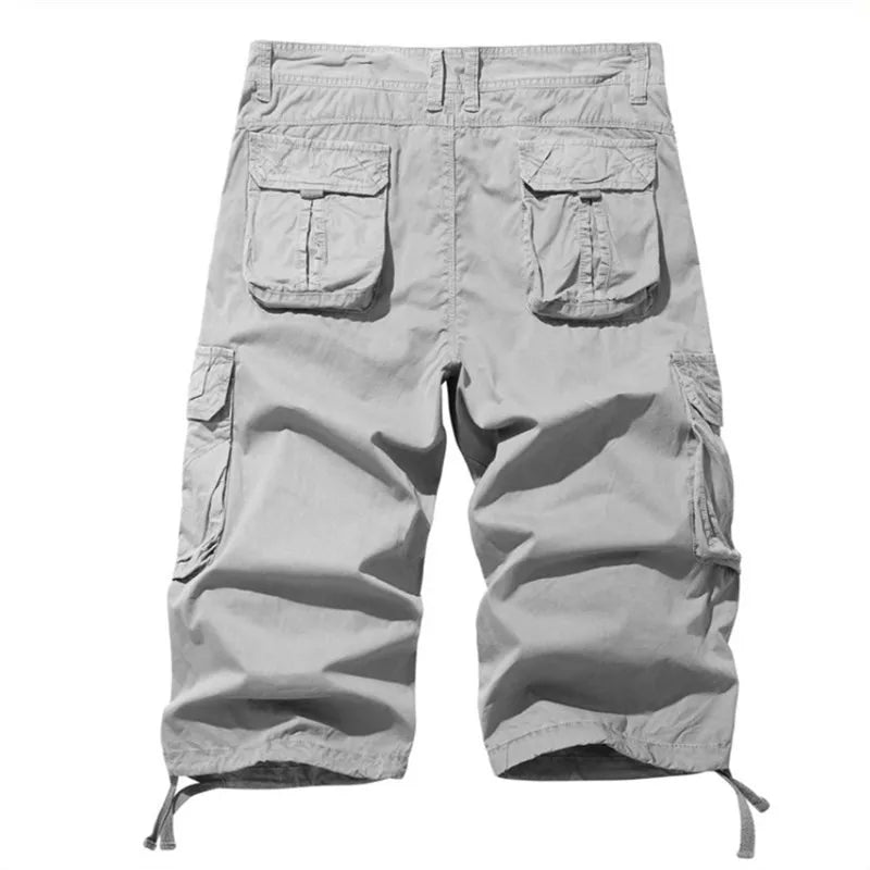 Men's Cotton Cargo Shorts - Multi Pocket Casual Summer Trousers