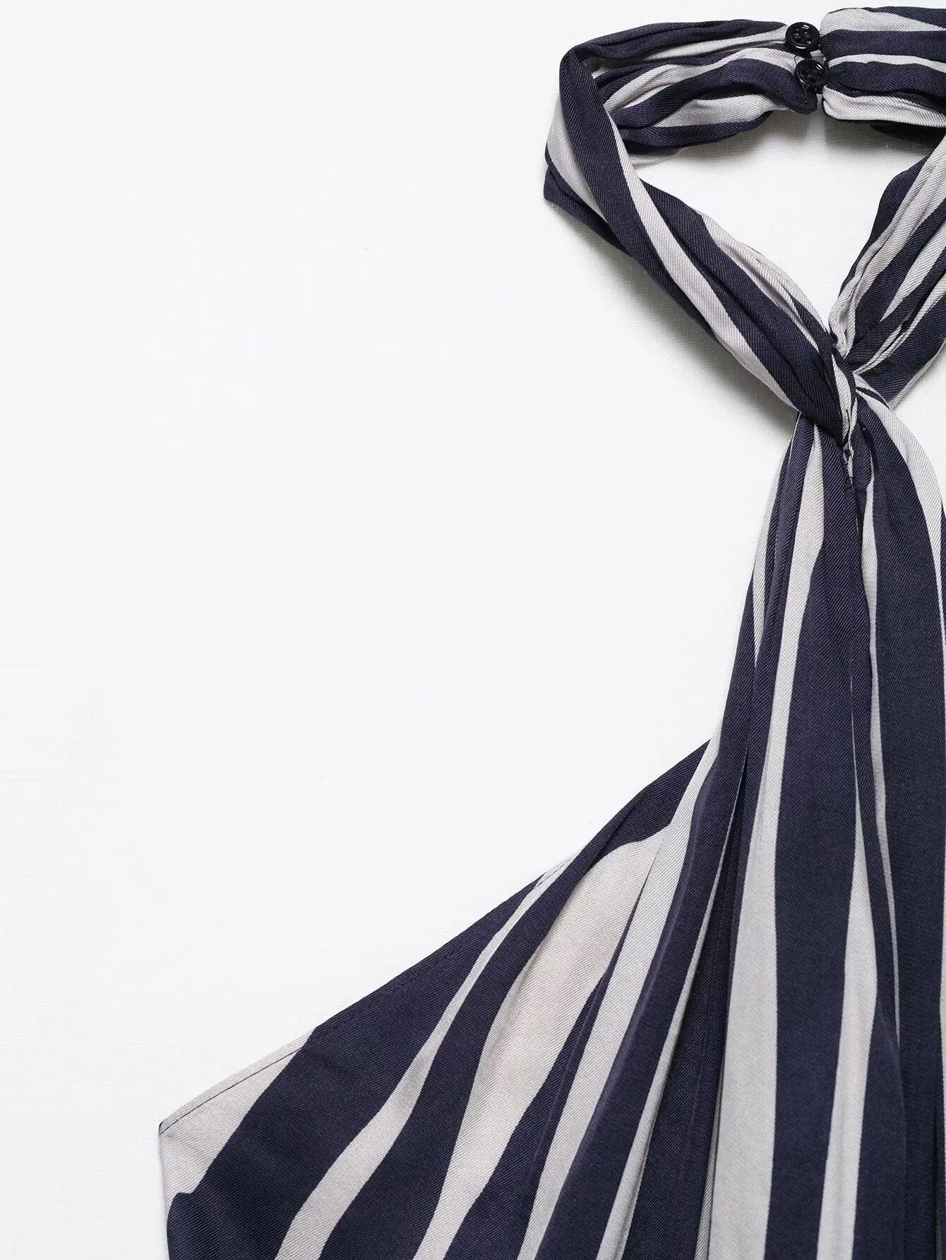 Women's Striped Collar Top & Mid Waist Loose Pants Set