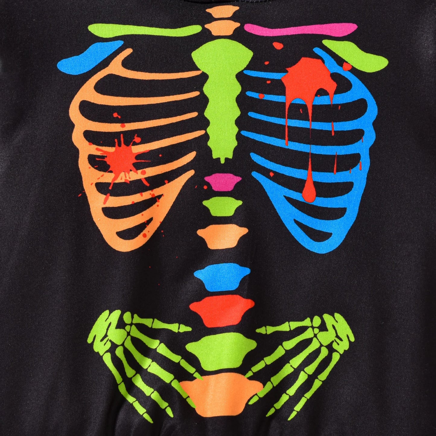 1-6Y  Kids Boys Halloween Dark Skeleton Costume Clothes Sets Long Sleeve Cartoon Hooded Tops and Pants