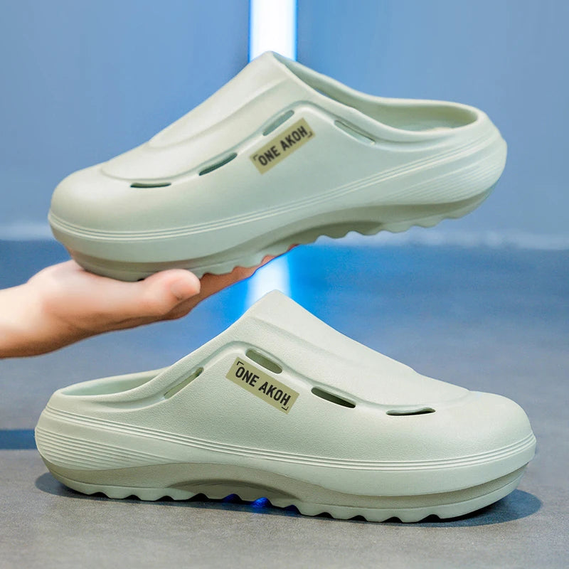 Men's Summer Slippers Platform Sandals Casual Soft Sandals Breathable Clogs Flip Flop Crocs