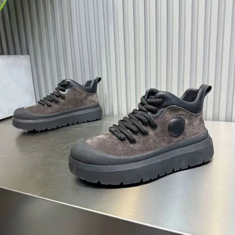 Men's High Top Platform Sneakers - Casual Skateboard Shoes