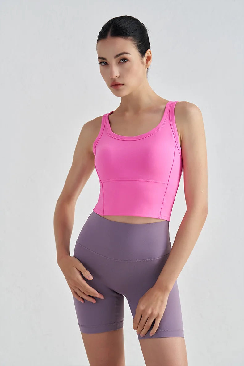 High Support Sports Bra - Breathable Nylon Fitness & Yoga Top