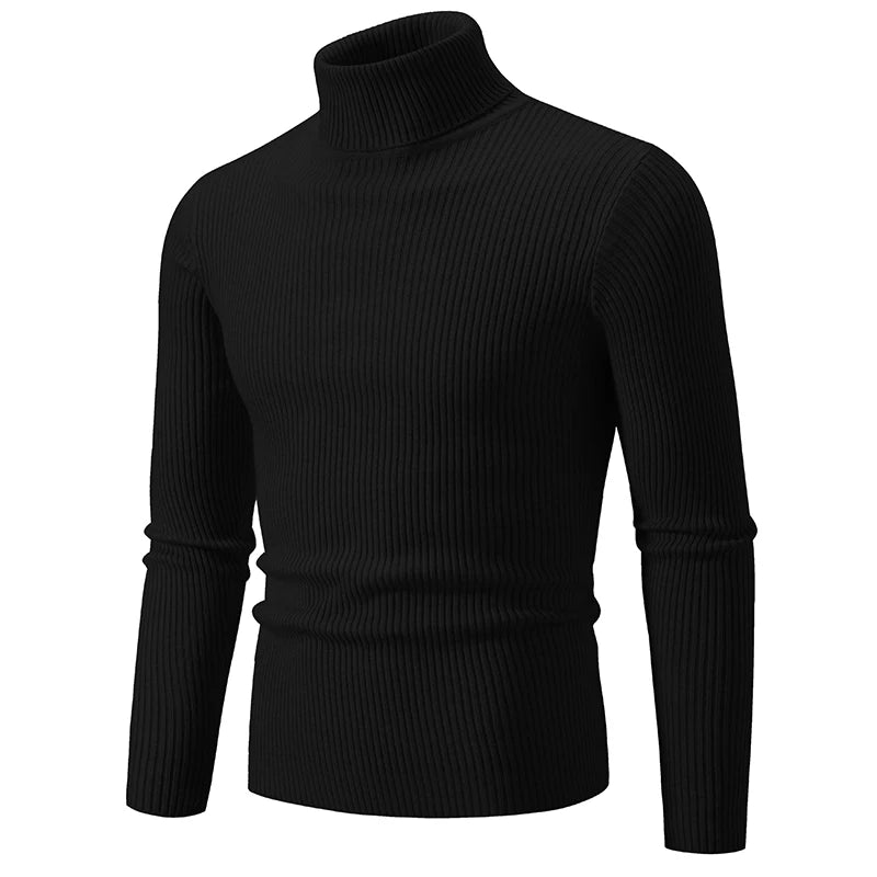 Men's Slim Fit Turtleneck Sweater - Warm Knitted Pullover