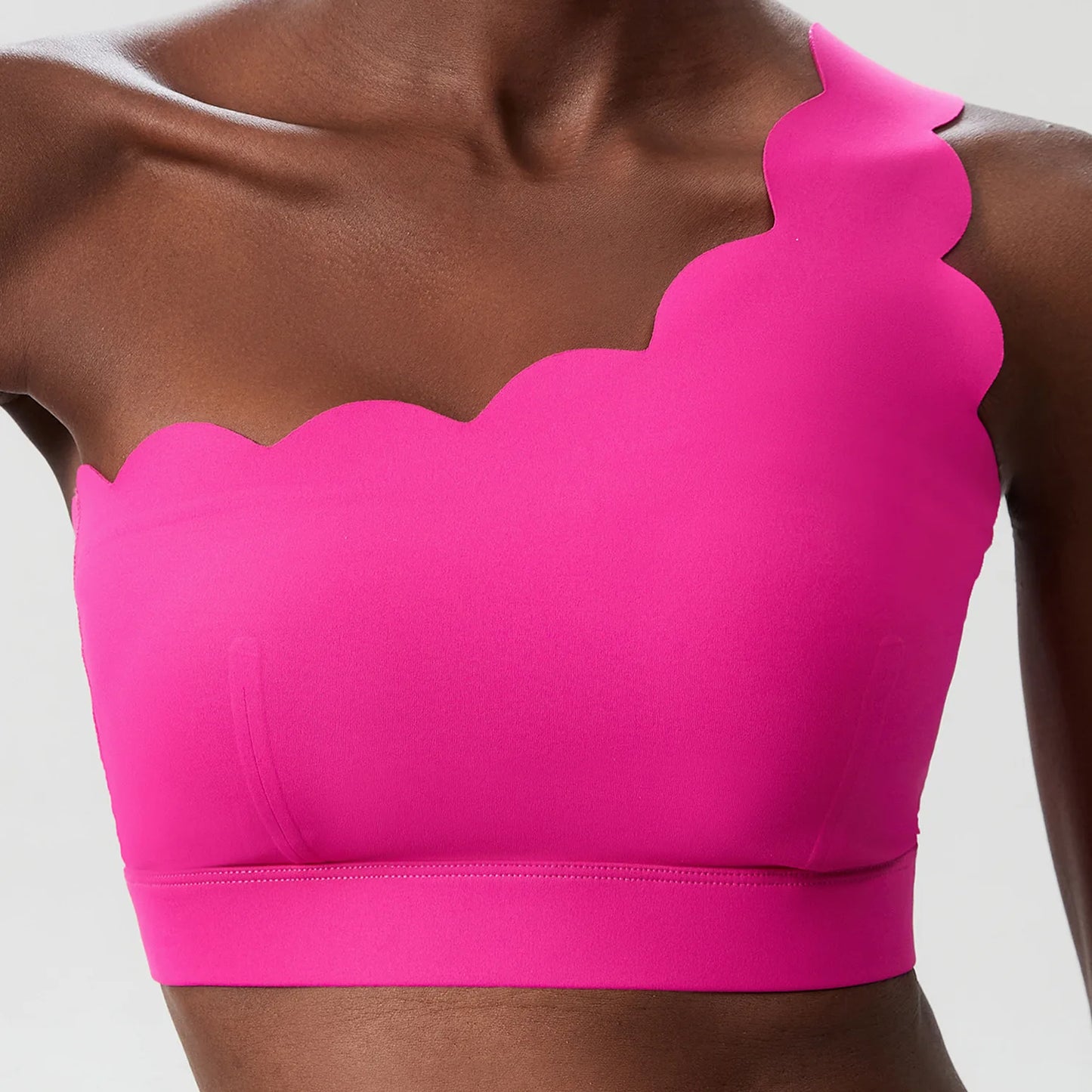 Women's Fitness Yoga Bra Single Strap Sports Underwear Soft Stretchy Gym Running Crop Top Breathable Workout Top
