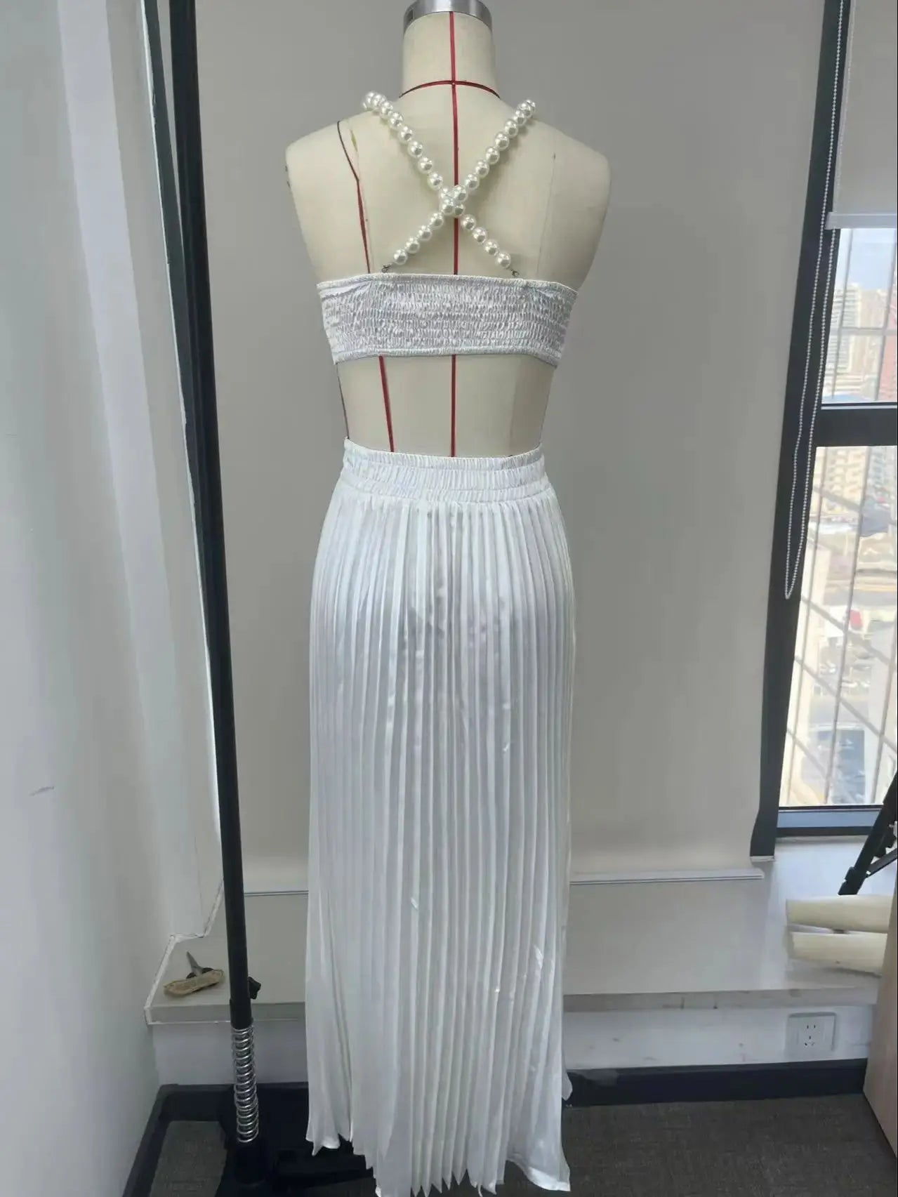 Two Piece Pleated Skirt Set - A-Line Beach Holiday Outfit