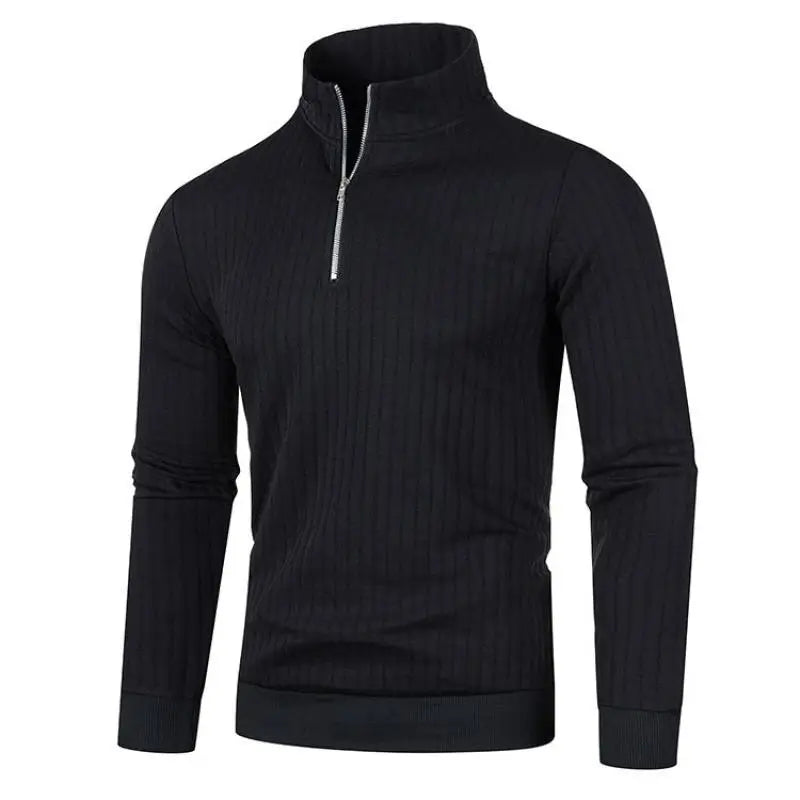 Half Zip Knitted Pullover - Men's Casual Stand Collar Sweater