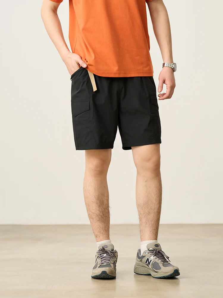 Men's  Summer Oversize 145gsm Elastic Quick Dry Fabric Elastic Waist Cargo  Shorts