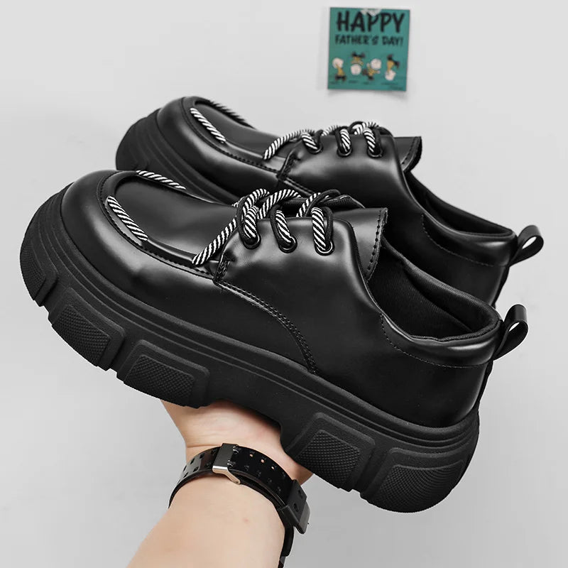 Men's Platform Leather Thick Sole British Shoes
