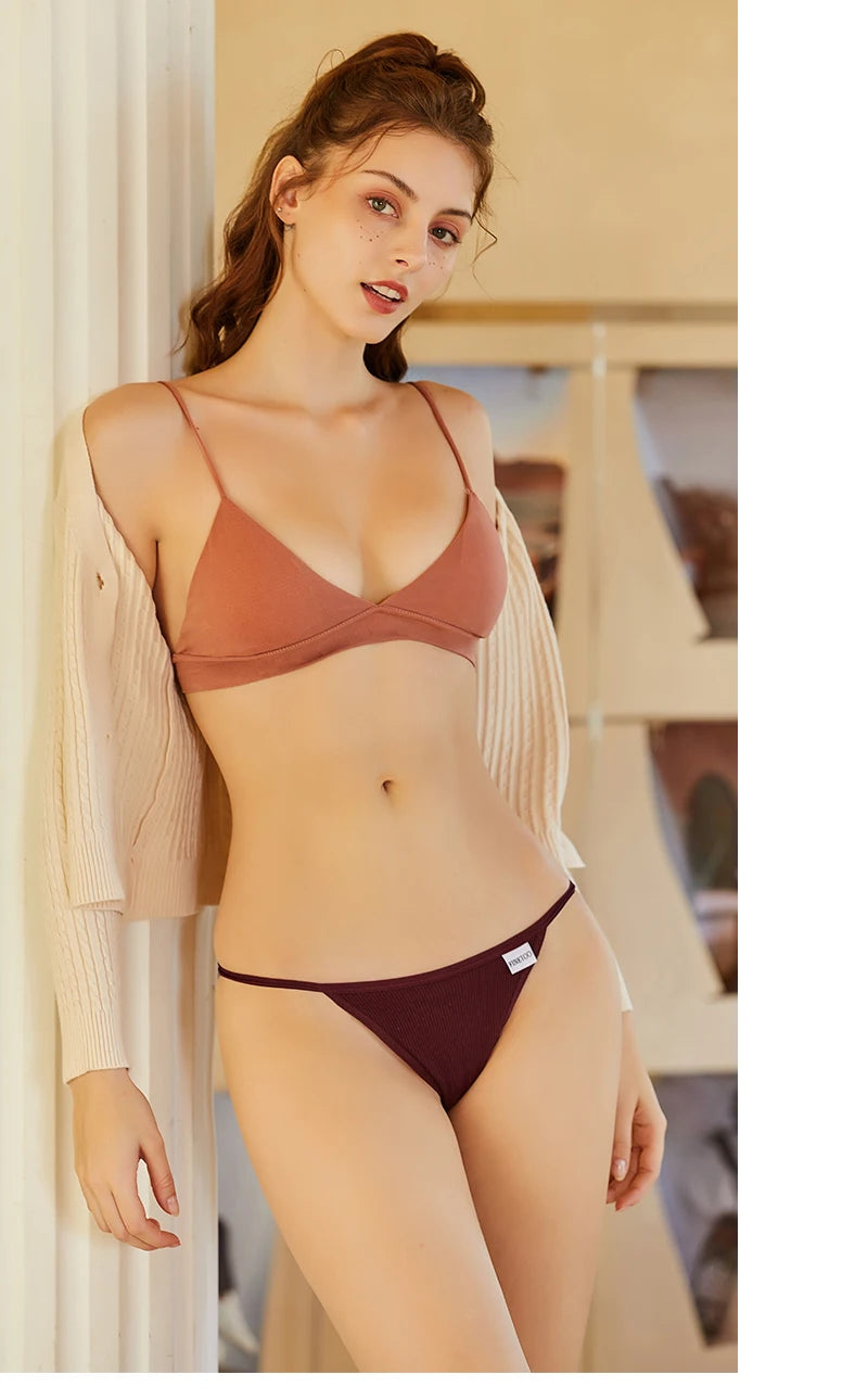 Cotton Thongs 3-Pack Set - Low-Rise Comfortable Underwear