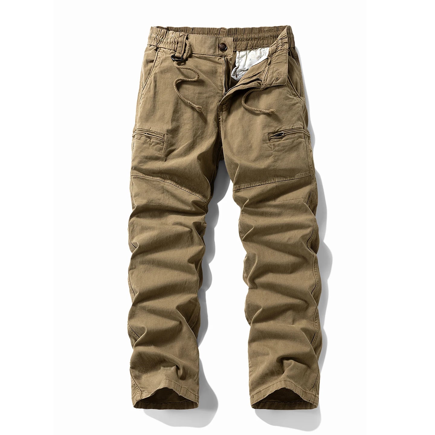 Cotton Straight Multi-Pocket Cargo Jogger Trousers