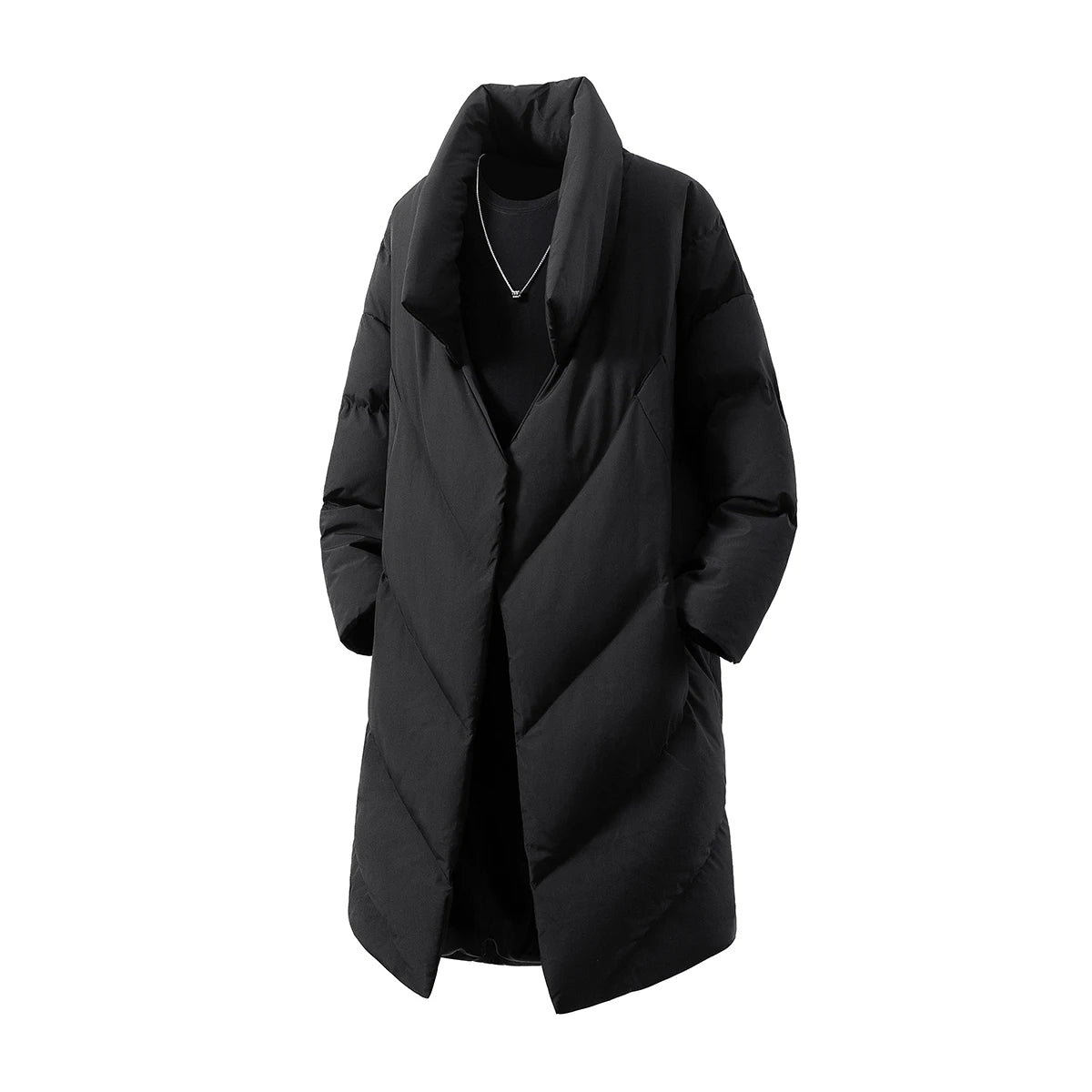 Men's Winter Long Parka - Stand Collar Warm Thick Outerwear Coat
