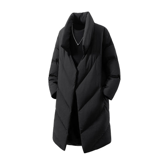 Men's Winter Long Parka - Stand Collar Warm Thick Outerwear Coat