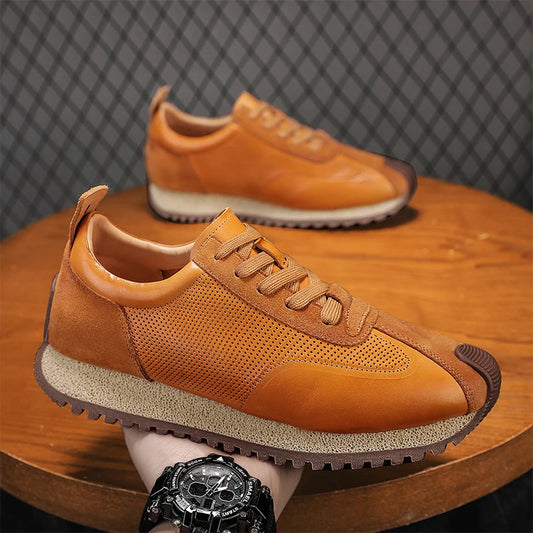 Men's Platform Vintage Skateboard Sneakers - Breathable Running Sports Shoes