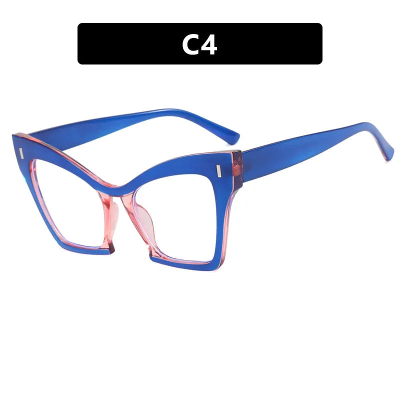 Retro Large Frame Blue Light Blocking Glasses for Women