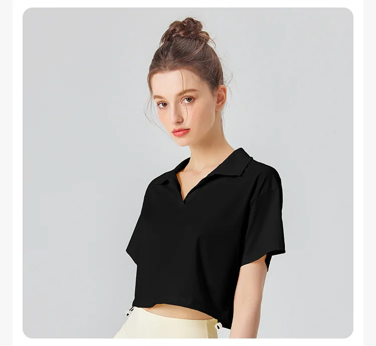 Women's Multi-Sport Athletic T-Shirt - Breathable Crop Top for Yoga & Tennis