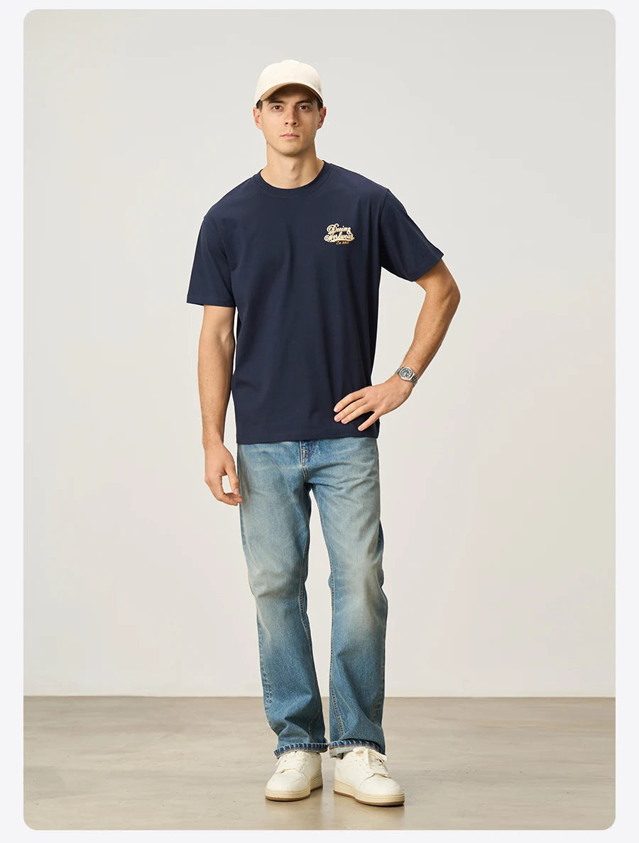 Men's Oversized Cool-Touch T-Shirt with Letter Print