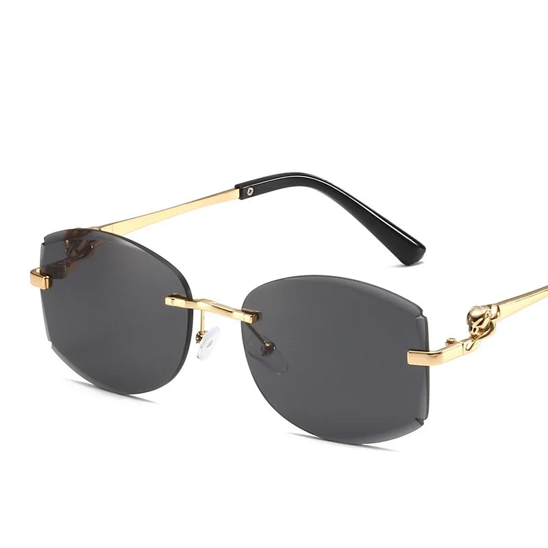 Women's Gradient Frameless Sunglasses - Cut Edge Metal Design