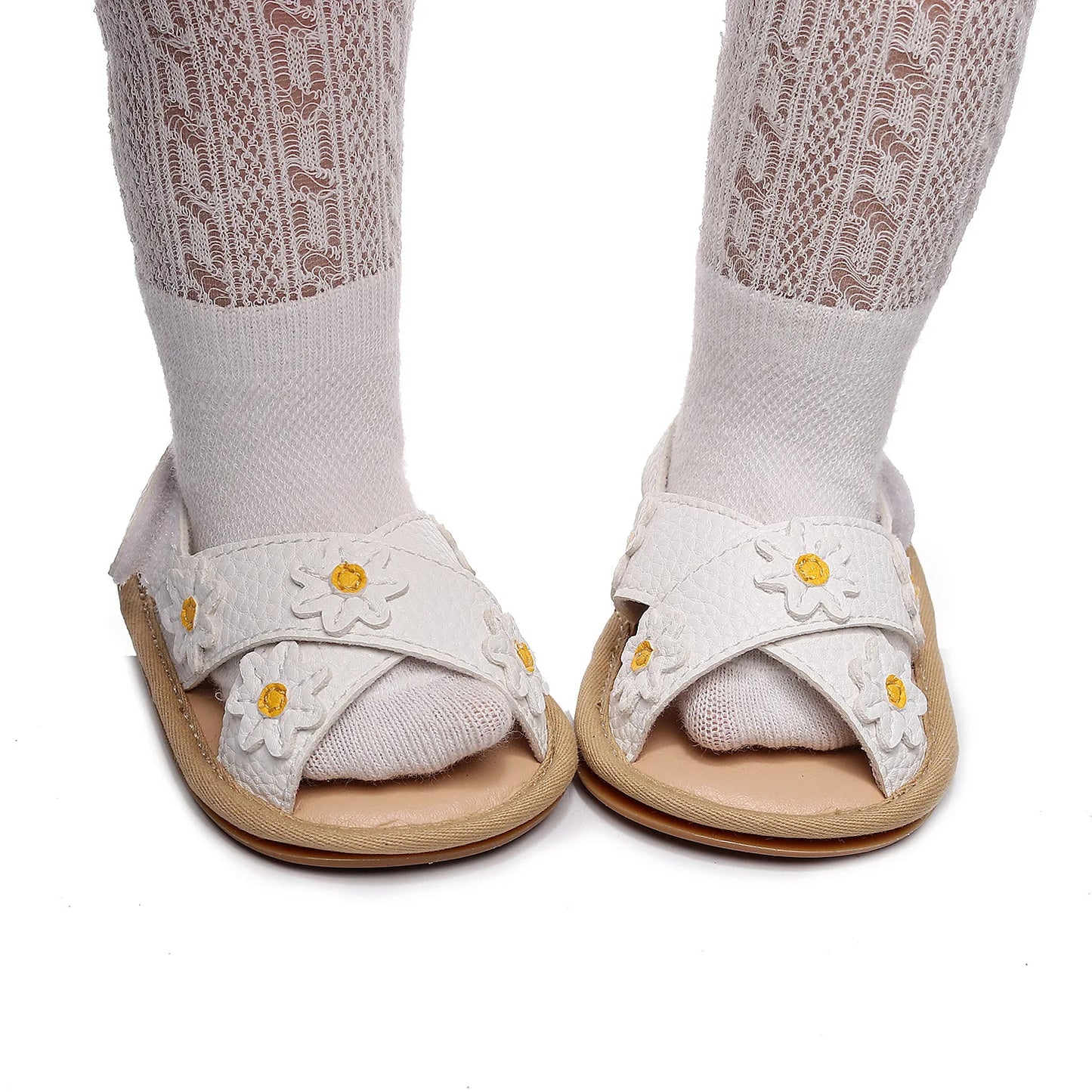 0-18M Summer Baby Girls Sandals  Floral Pattern Soft Sole  Anti-slip Flat Shoes