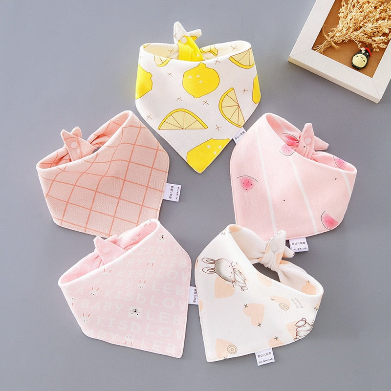 5Pcs/Set Cotton Baby Bibs