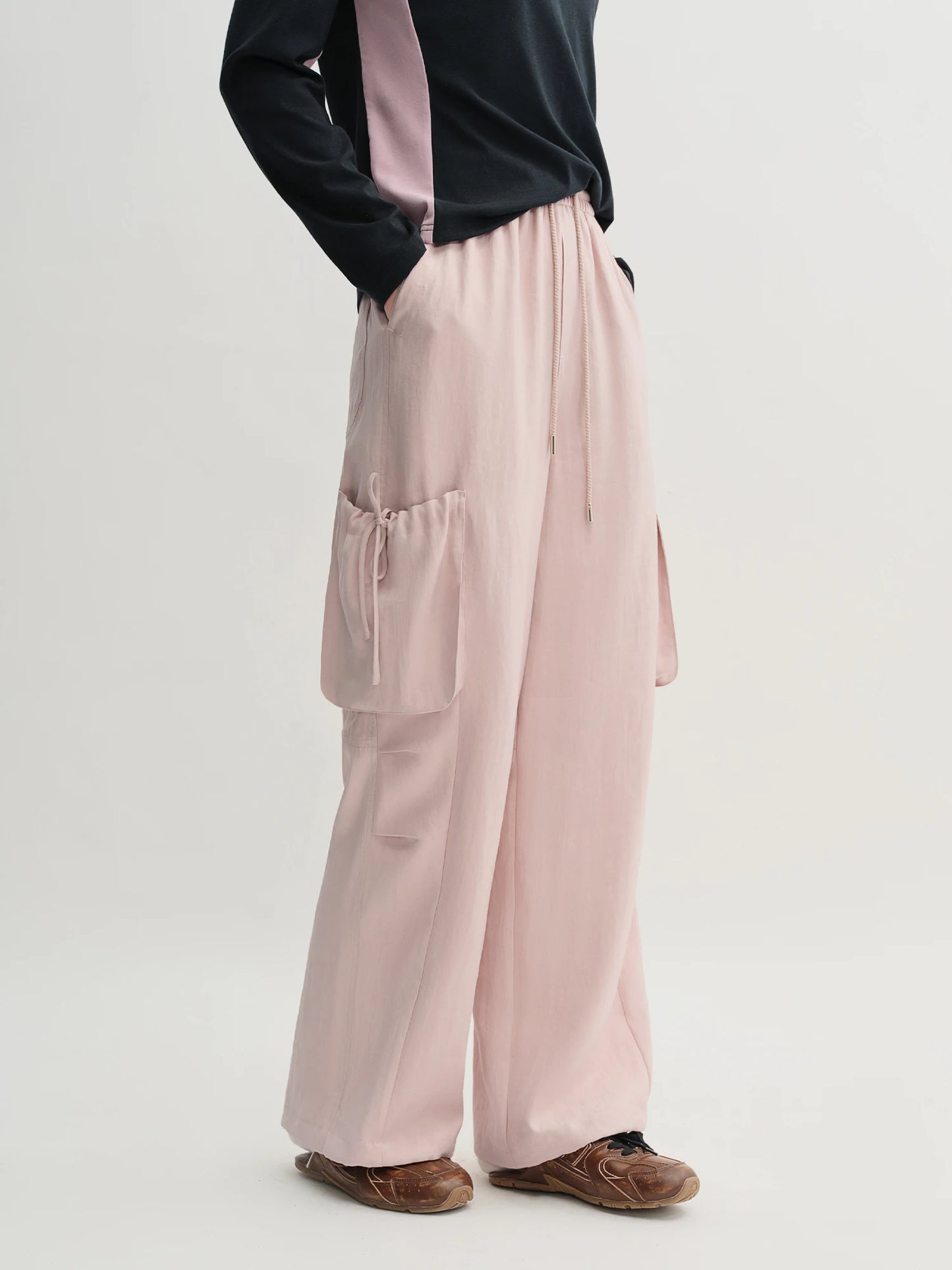High-Rise Pants and Tee Set - Casual Two-Piece Outfit