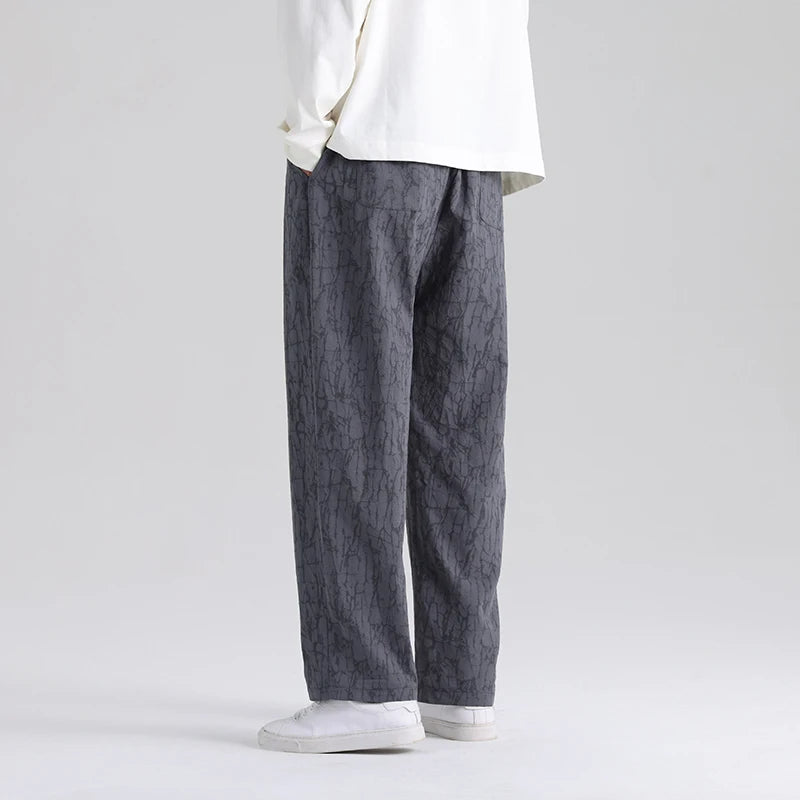 Men's Cotton Linen Harem Pants Straight Trousers