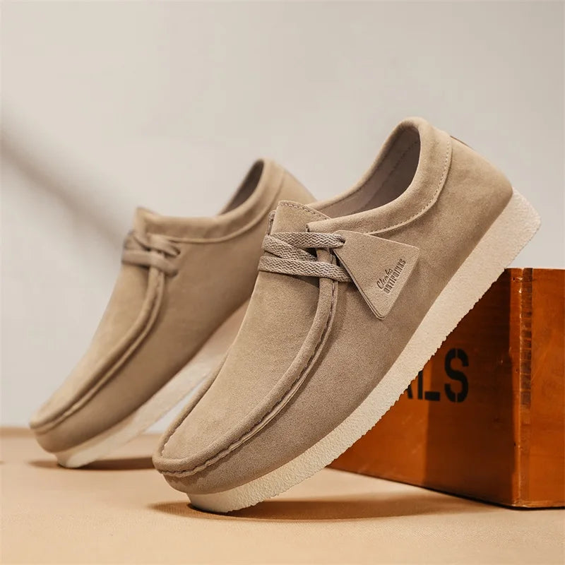 Men's Casual Suede Slip On Comfortable  Platform British Shoes