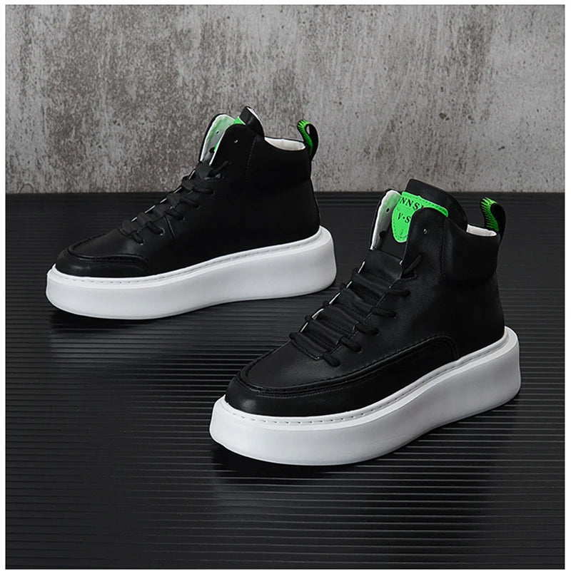 Men's Platform Ankle Boots High-top Thick Bottom Sneakers