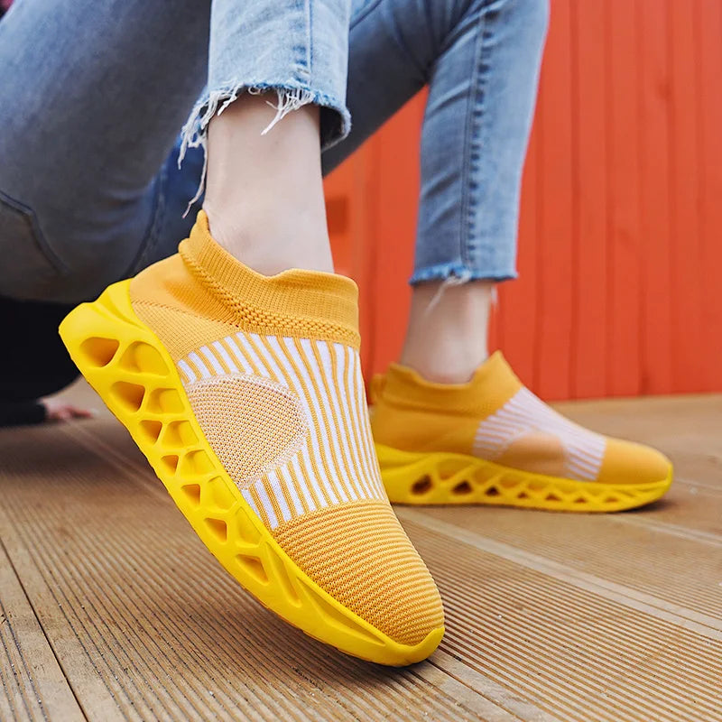 Men's Slip-On Platform Sneakers - Casual Running Sports Trainers