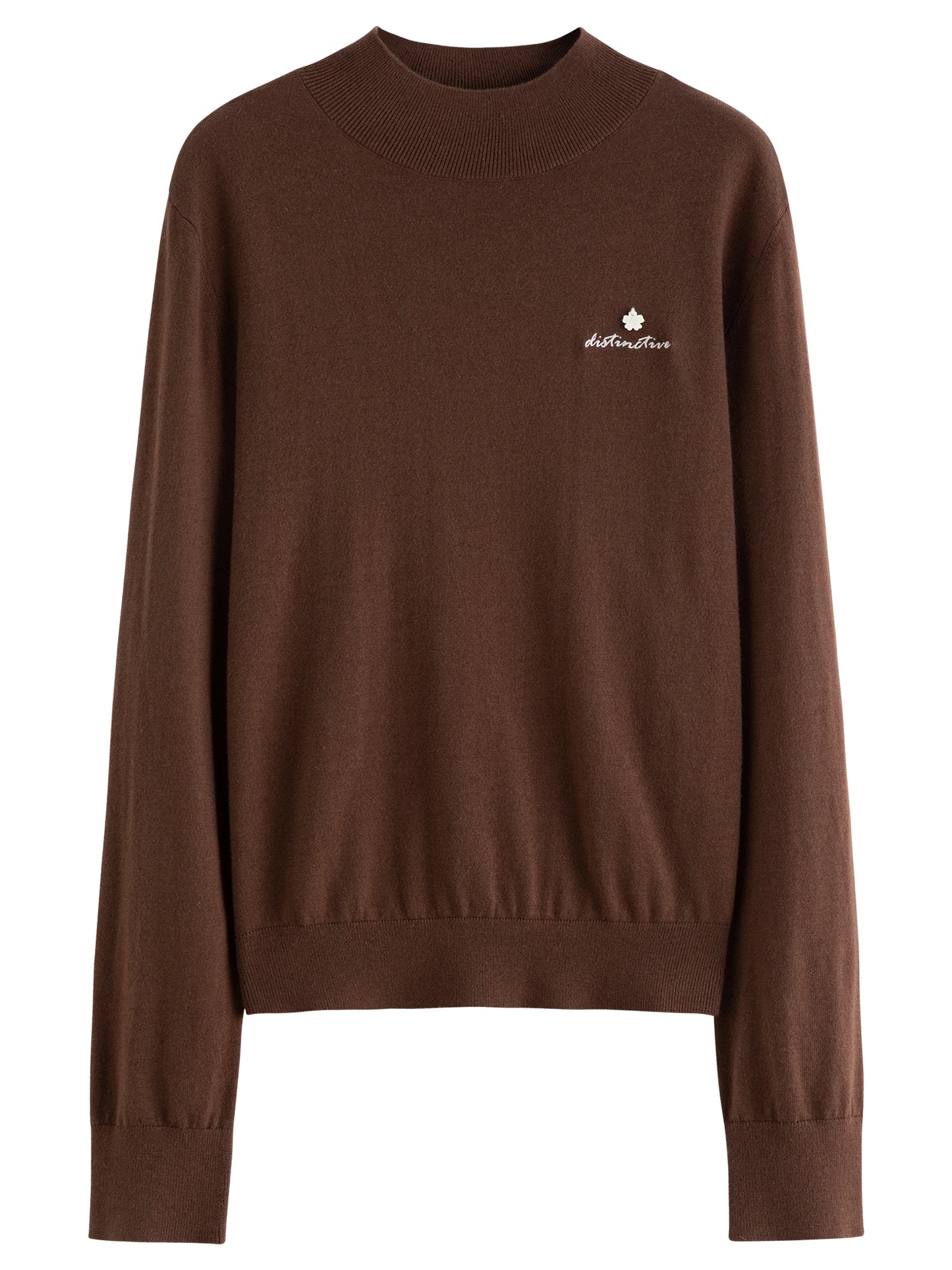 Soft Warm Cloud Shirt High-Collar Embroidered Lettering Long Sleeve Base Layer