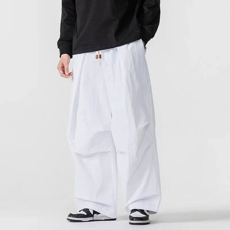 Men's Spring Summer Loose Harem Wide Leg Trousers