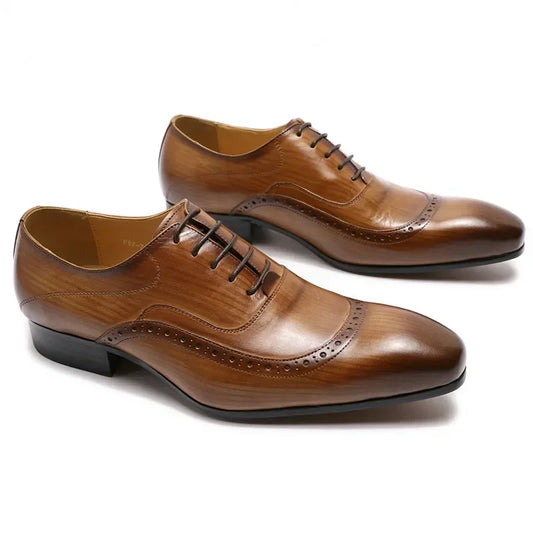 Men's Genuine Leather Oxford Brogues - Italian Style