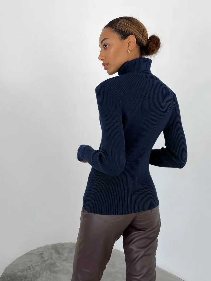 Women's Knitted Pullover Turtleneck