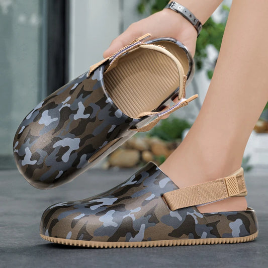 Men's Summer Slippers Sandals Camouflage  Clogs Beach Slippers Flip Flop Casual Slides